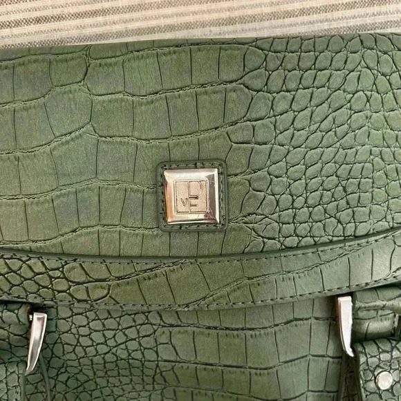 DIANE VON FURSTENBURG Vintage briefcase laptop bag leather embossed purse - Picture 3 of 12